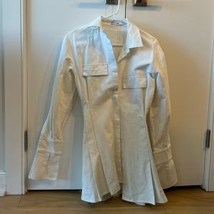 Adika white denim button down dress